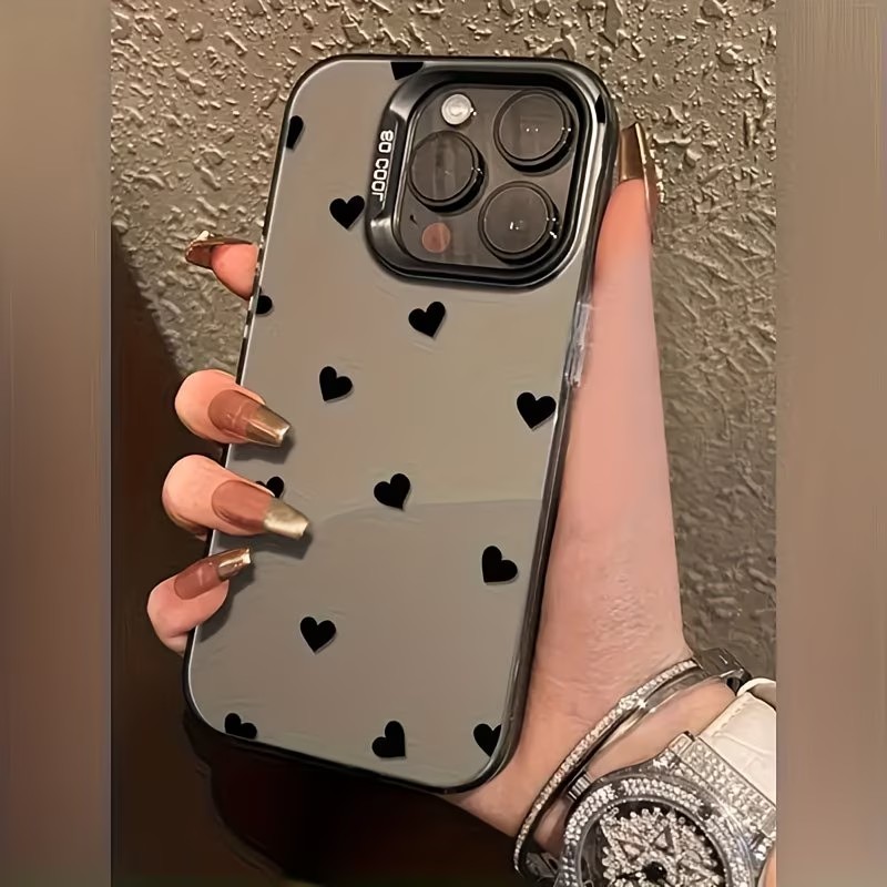 Mini Pc Case - Elegant Black Love Dot Pattern Phone